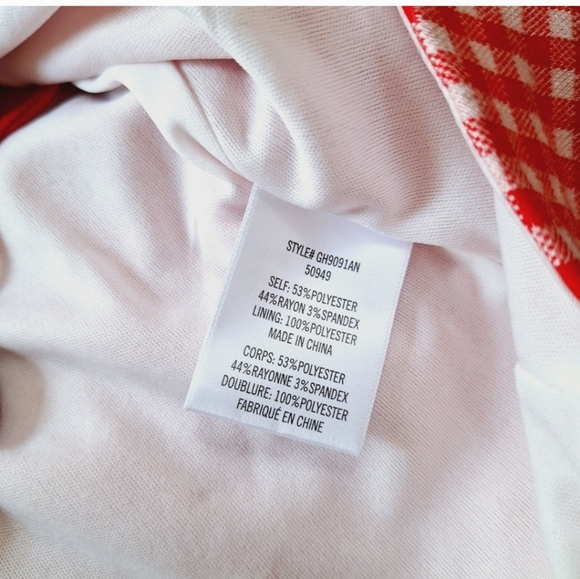 Anthropologie Red White Eva Franco Gingham Bow Sleeveless Top medium - Picture 11 of 12